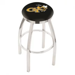 Holland Bar Stool Co. 30" Chrome Georgia Tech Swivel Bar Stool, Accent Ring