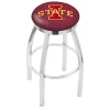 Holland Bar Stool Co. 30" Chrome Iowa State Swivel Bar Stool, Accent Ring