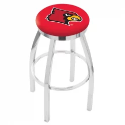 Holland Bar Stool Co. 30" Chrome Louisville Swivel Bar Stool, Accent Ring