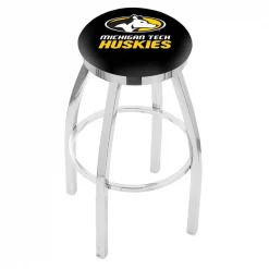 Holland Bar Stool Co. 30" Chrome Michigan Tech Swivel Bar Stool, Accent Ring