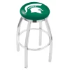 Holland Bar Stool Co. 30" Chrome Michigan State Swivel Bar Stool, Accent Ring