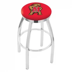 Holland Bar Stool Co. 30" Chrome Maryland Swivel Bar Stool, Accent Ring