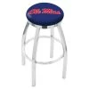Holland Bar Stool Co. 25" Chrome Ole' Miss Swivel Bar Stool, Accent Ring