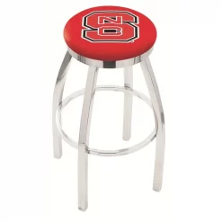 Holland Bar Stool Co. 30" Chrome North Carolina State Swivel Bar Stool, Accent Ring