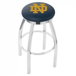 Holland Bar Stool Co. 30" Chrome Notre Dame (ND) Swivel Bar Stool, Accent Ring