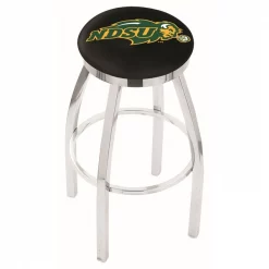 Holland Bar Stool Co. 30" Chrome North Dakota State Swivel Bar Stool, Accent Ring