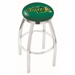 Holland Bar Stool Co. 25" Chrome North Dakota State Swivel Bar Stool, Accent Ring