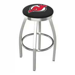 Holland Bar Stool Co. 30" Chrome New Jersey Devils Swivel Bar Stool, Accent Ring