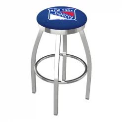 Holland Bar Stool Co. 30" Chrome New York Rangers Swivel Bar Stool, Accent Ring