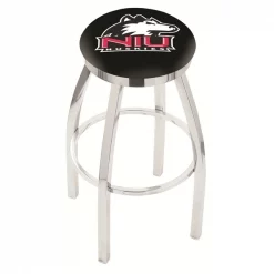 Holland Bar Stool Co. 30" Chrome Northern Illinois Swivel Bar Stool, Accent Ring