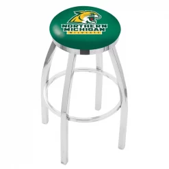 Holland Bar Stool Co. 30" Chrome Northern Michigan Swivel Bar Stool, Accent Ring