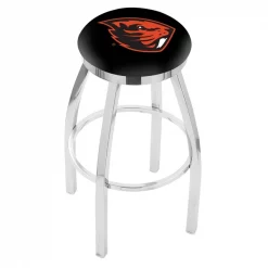 Holland Bar Stool Co. 30" Chrome Oregon State Swivel Bar Stool, Accent Ring