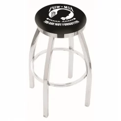 Holland Bar Stool Co. 30" Chrome POW/MIA Swivel Bar Stool, Accent Ring