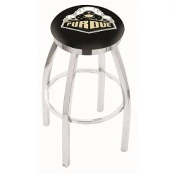 Holland Bar Stool Co. 25" Chrome Pitt Swivel Bar Stool, Accent Ring