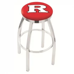 Holland Bar Stool Co. 30" Chrome Rutgers Swivel Bar Stool, Accent Ring