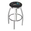 Holland Bar Stool Co. 25" Chrome San Jose Sharks Swivel Bar Stool, Accent Ring