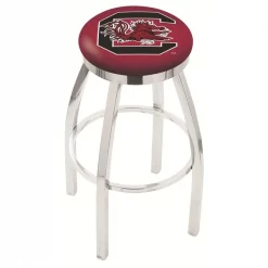 Holland Bar Stool Co. 25" Chrome South Carolina Swivel Bar Stool, Accent Ring
