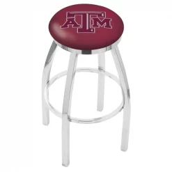 Holland Bar Stool Co. 30" Chrome Texas A&M Swivel Bar Stool, Accent Ring