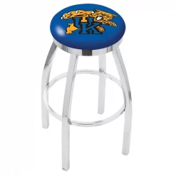 Holland Bar Stool Co. 30" Chrome Kentucky "Wildcat" Swivel Bar Stool, Accent Ring