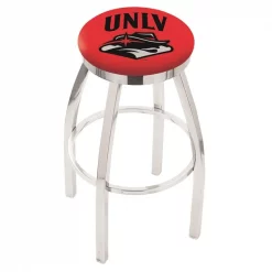 Holland Bar Stool Co. 25" Chrome UNLV Swivel Bar Stool, Accent Ring