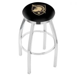 Holland Bar Stool Co. 25" Chrome US Military Academy ARMY Swivel Bar Stool, Accent Ring