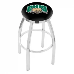 Holland Bar Stool Co. 30" Chrome Ohio University Swivel Bar Stool, Accent Ring