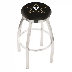 Holland Bar Stool Co. 30" Chrome Vanderbilt Swivel Bar Stool, Accent Ring