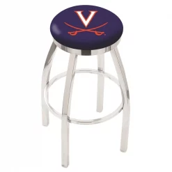 Holland Bar Stool Co. 25" Chrome Virginia Swivel Bar Stool, Accent Ring