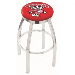 Holland Bar Stool Co. 30" Chrome Wisconsin "Badger" Swivel Bar Stool, Accent Ring