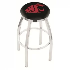 Holland Bar Stool Co. 25" Chrome Washington State Swivel Bar Stool, Accent Ring