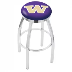 Holland Bar Stool Co. 30" Chrome Washington Swivel Bar Stool, Accent Ring