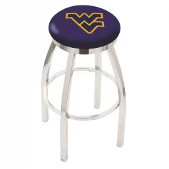 Holland Bar Stool Co. 30" Chrome West Virginia Swivel Bar Stool, Accent Ring