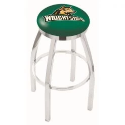 Holland Bar Stool Co. 30" Chrome Wright State Swivel Bar Stool, Accent Ring