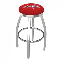 Holland Bar Stool Co. 25" Chrome Washington Capitals Swivel Bar Stool, Accent Ring