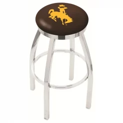 Holland Bar Stool Co. 30" Chrome Wyoming Swivel Bar Stool, Accent Ring