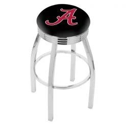 Holland Bar Stool Co. 25" Chrome Alabama Swivel Bar Stool, Accent Ring