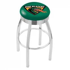 Holland Bar Stool Co. 25" Chrome UAB Swivel Bar Stool, Accent Ring