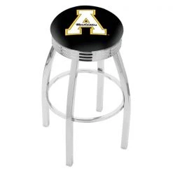Holland Bar Stool Co. 30" Chrome Appalachian State Swivel Bar Stool, Accent Ring