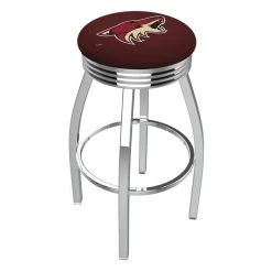 Holland Bar Stool Co. 30" Chrome Arizona Coyotes Swivel Bar Stool, Accent Ring