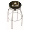 Holland Bar Stool Co. 25" Chrome U.S. Army Swivel Bar Stool, Accent Ring