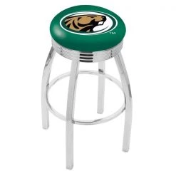 Holland Bar Stool Co. 25" Chrome Bemidji State Swivel Bar Stool, Accent Ring