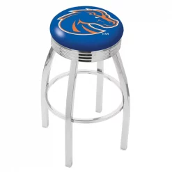 Holland Bar Stool Co. 30" Chrome Boise State Swivel Bar Stool, Accent Ring