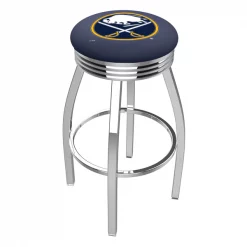 Holland Bar Stool Co. 30" Chrome Buffalo Sabres Swivel Bar Stool, Accent Ring