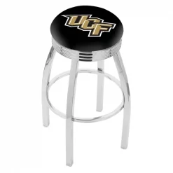 Holland Bar Stool Co. 25" Chrome Central Florida Swivel Bar Stool, Accent Ring