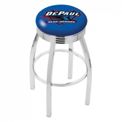 Holland Bar Stool Co. 30" Chrome DePaul Swivel Bar Stool, Accent Ring