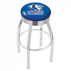 Holland Bar Stool Co. 30" Chrome Eastern Illinois Swivel Bar Stool, Accent Ring