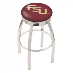 Holland Bar Stool Co. 30" Chrome Florida State (Script) Swivel Bar Stool, Accent Ring
