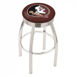 Holland Bar Stool Co. 30" Chrome Florida State (Head) Swivel Bar Stool, Accent Ring