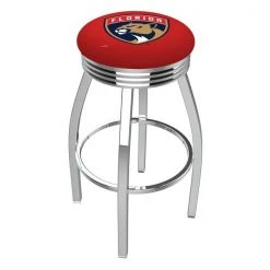 Holland Bar Stool Co. 30" Chrome Florida Panthers Swivel Bar Stool, Accent Ring