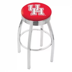 Holland Bar Stool Co. 30" Chrome Houston Swivel Bar Stool, Accent Ring